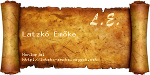 Latzkó Emőke névjegykártya
